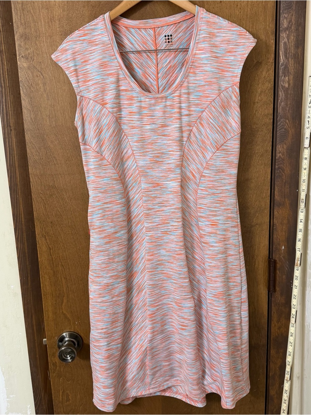 Title Nine Medium Space-Dyed Athletic Dress in Coral & Aqua